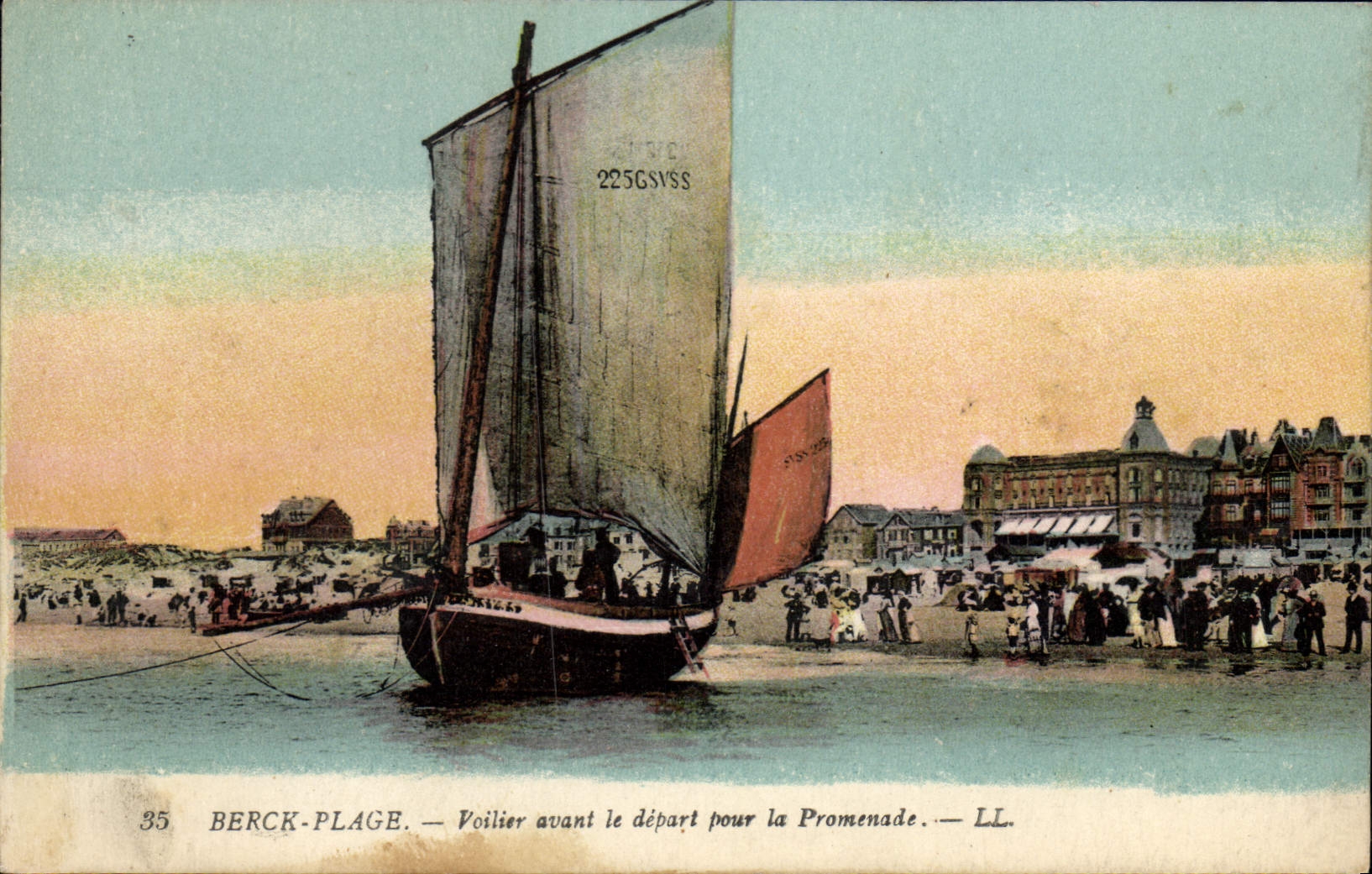 Berck-Plage — Voilier avant le départ pour la Promenade — LL, n°35