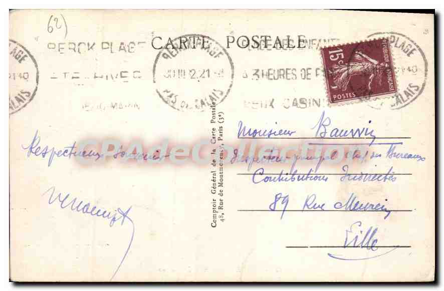 Berck-Plage - Le Casino — Musiquolus — CPAdeCollection n°32 — Reverso