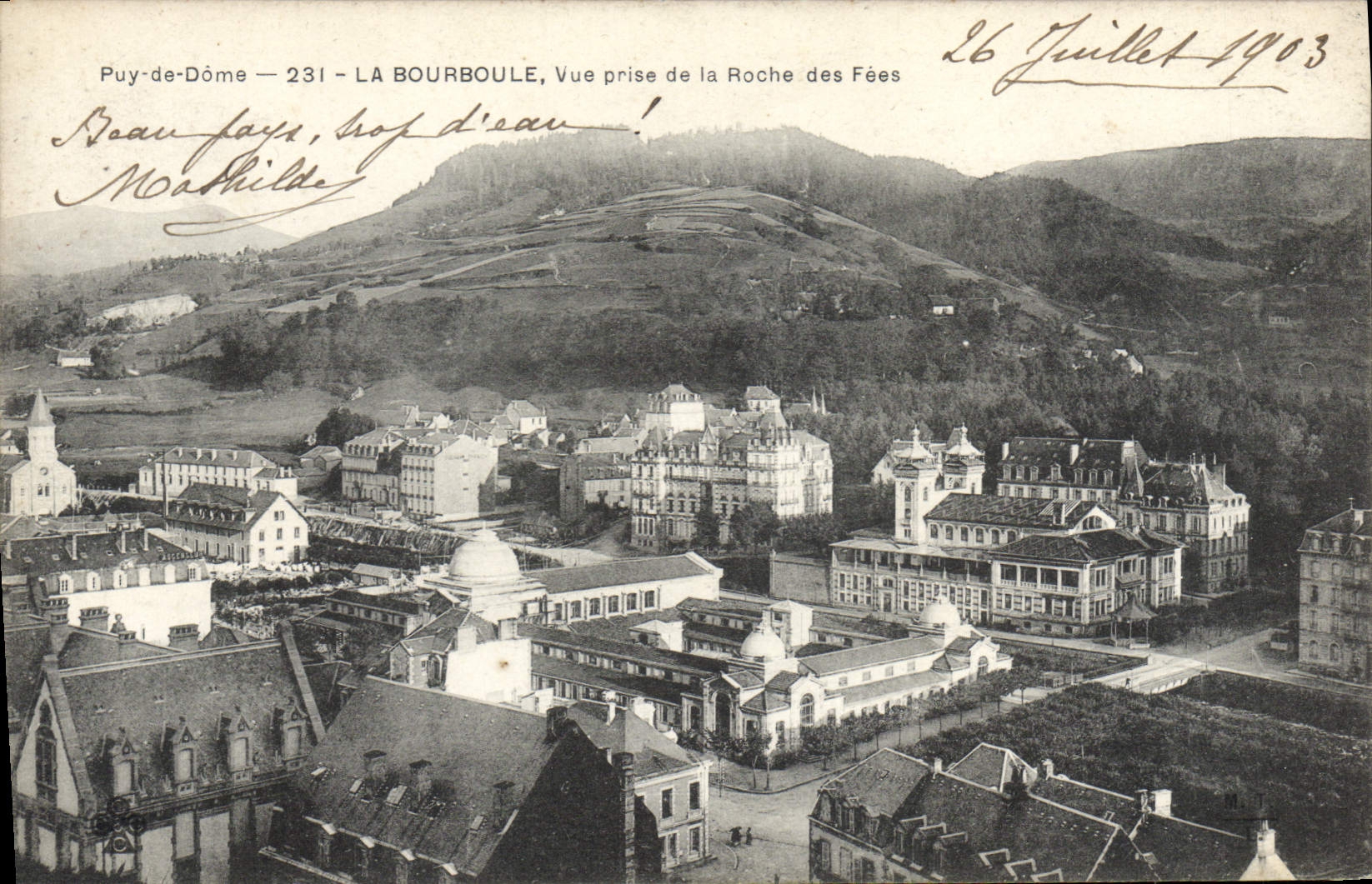 La Bourboule, Vue prise de la Roche des Fées — Puy-de-Dôme — n°231