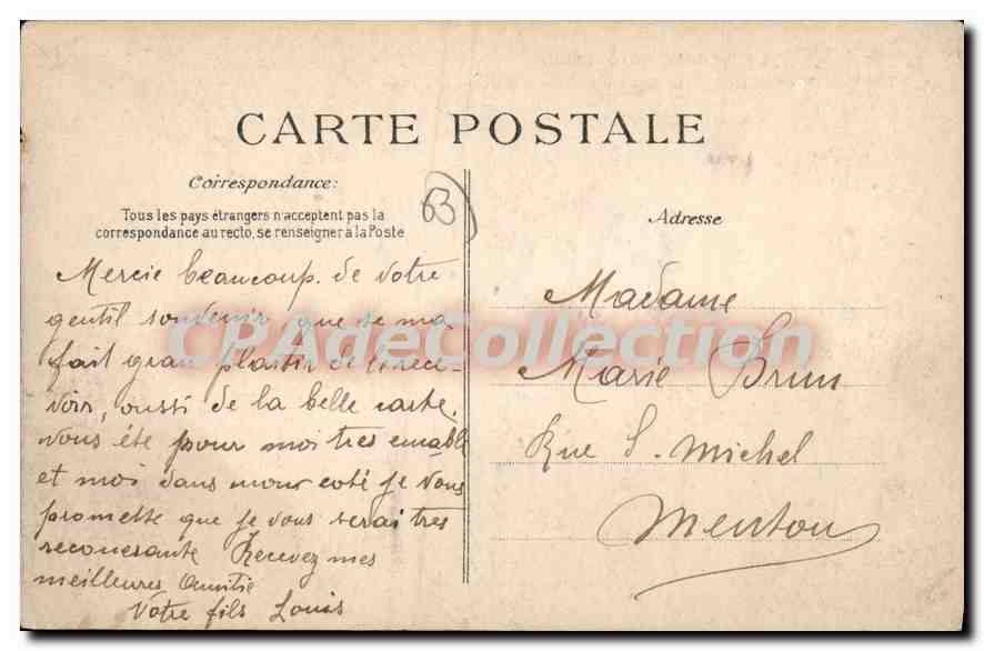La Bourboule — Le Châtelet Péronnin et la Roche des Fées — L'Auvergne Pittoresque, n°4407 — Verso