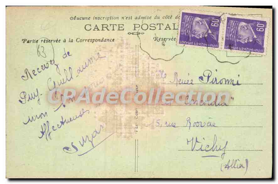 CPA Puy Guillaume Vue sur le Dore  — Verso