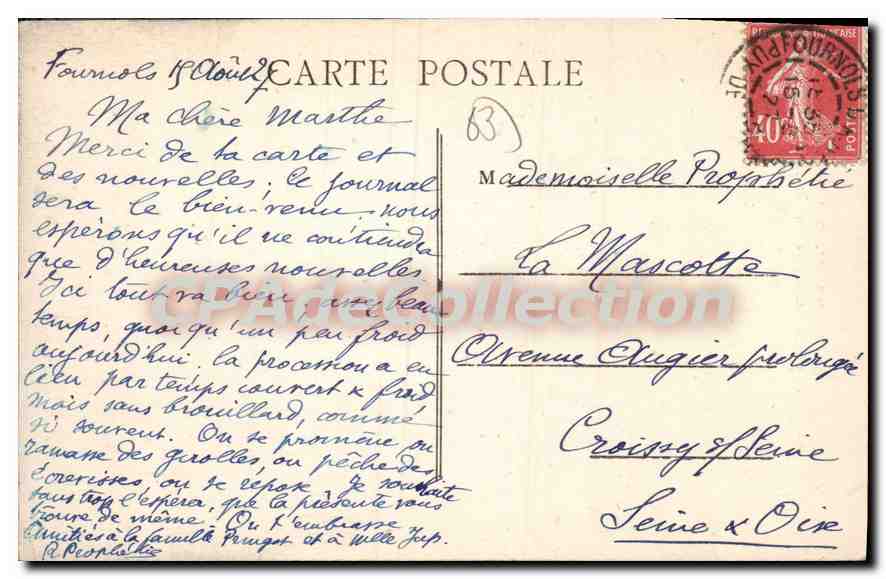 Fournols (Al. 1040 m.) — L'Église, Monument du XIIIe siècle — Phot. Combier Macon — Back