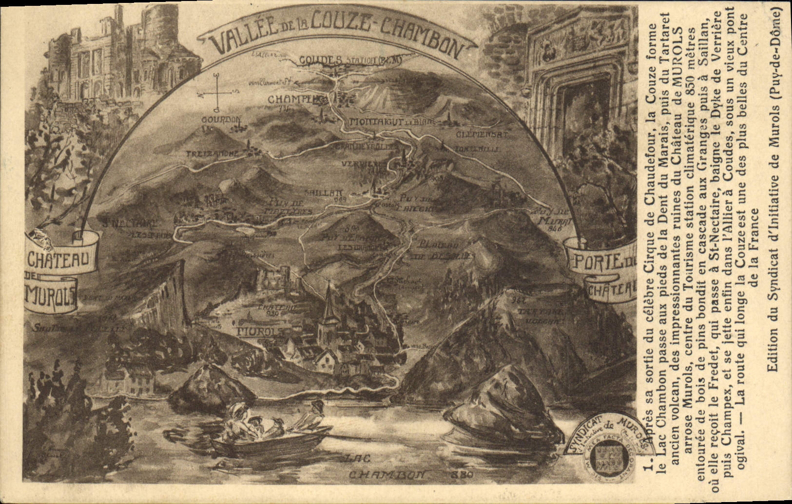 Valley of Couze-Chambon — Illustrated Tourist Map — Edition by Puy-de-Dôme Syndicate