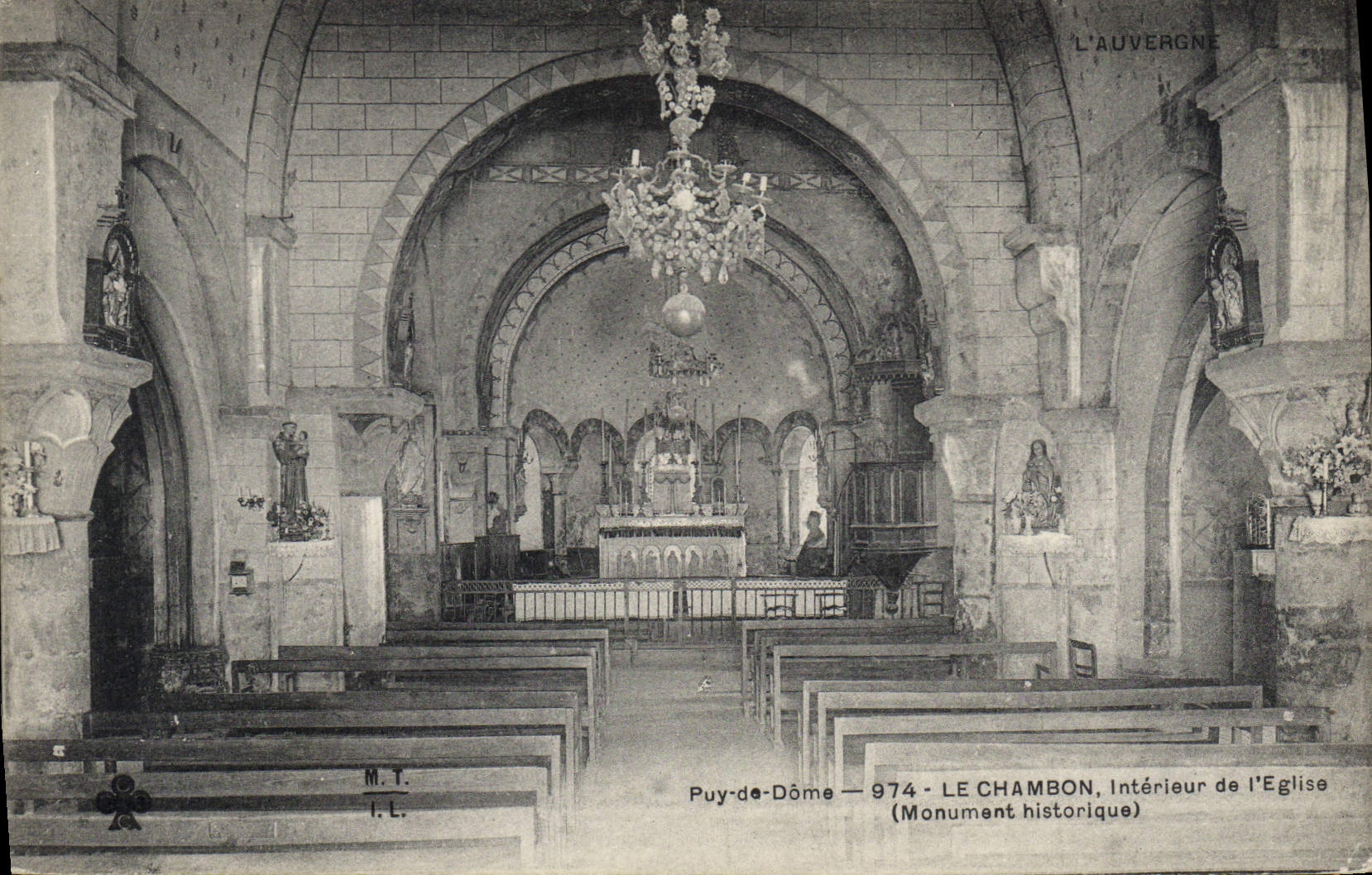 Le Chambon — Interior of the Church — Puy-de-Dôme — Historical Monument