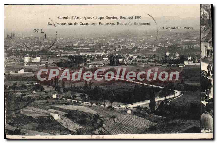 Panorama de Clermont-Ferrand — Circuit d'Auvergne, Coupe Gordon Bennett 1905 — L'Hirondelle, Paris