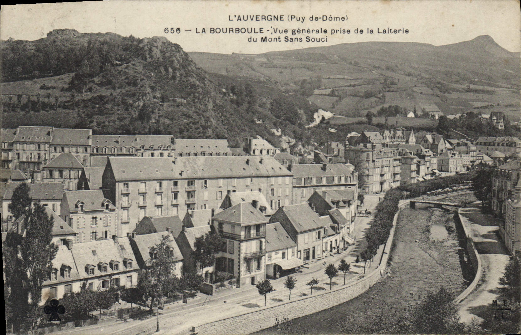 La Bourboule (Puy-de-Dôme) — Vue générale prise de la Laiterie du Mont Sans Souci — éditeur inconnu, n° 656