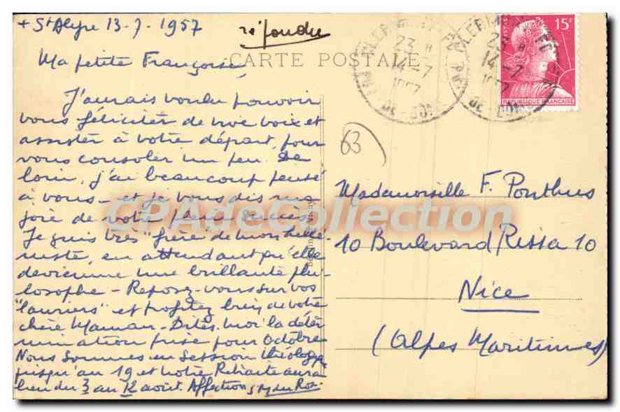 Institution St-Alyre - Le Caivraire - V. La Colline — Clermont-Ferrand, éditée par Idsel — Verso