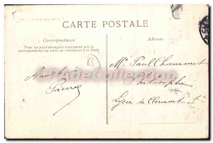 Ruins of Saint-Floret Castle — Picturesque Auvergne — unidentified publisher — Back