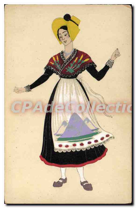 Femme en costume traditionnel — Auvergne — Provinces Françaises F 26