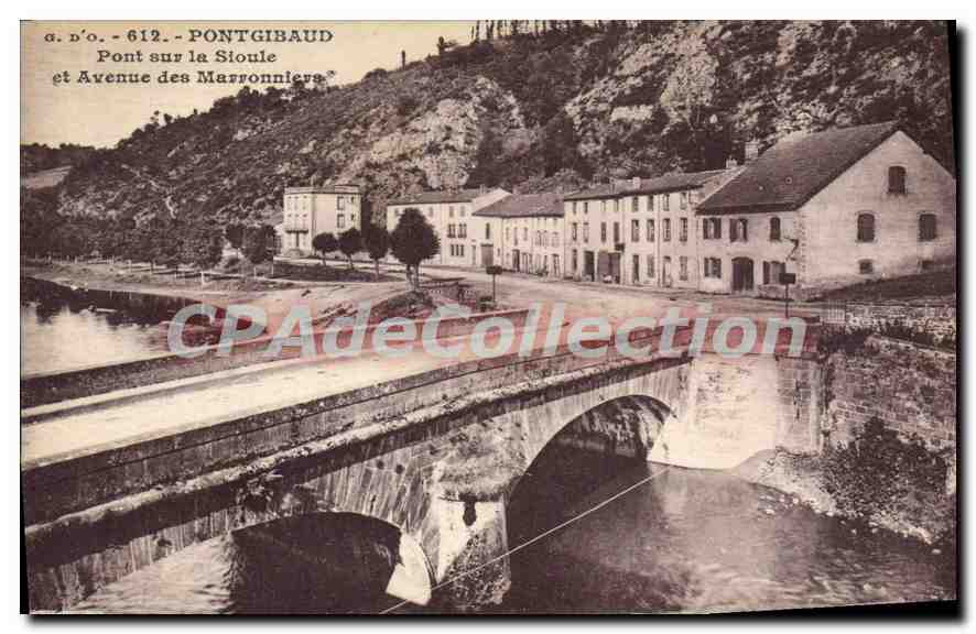 Brücke über die Stoule und Avenue des Marronniers — Pontgibaud — J. Goulefanges, Verlag, P.-de-P.