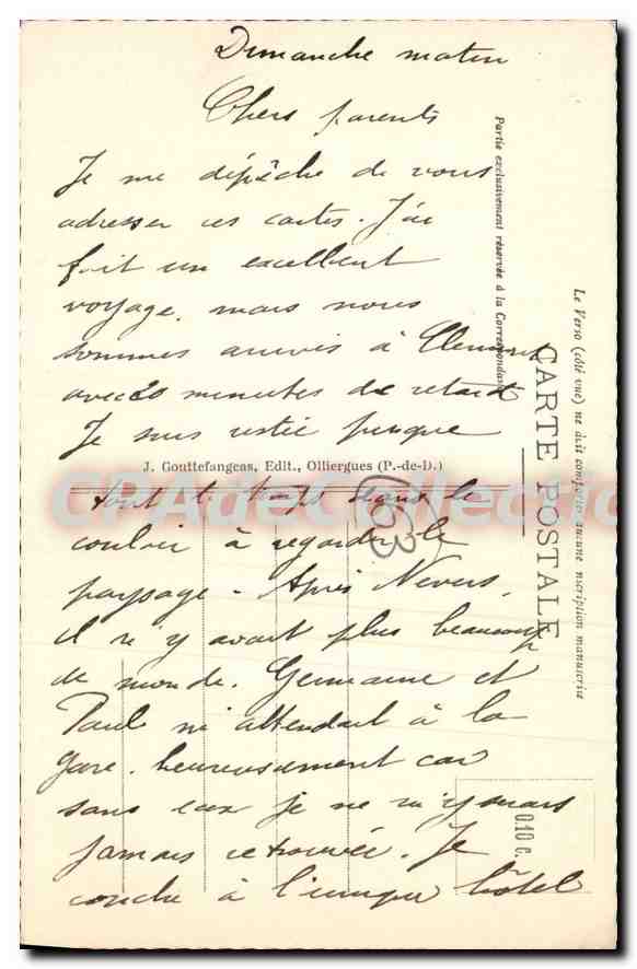 Orcine und Puy de Dôme — Allgemeiner Blick — a.d'o. - 1130 — Rückseite