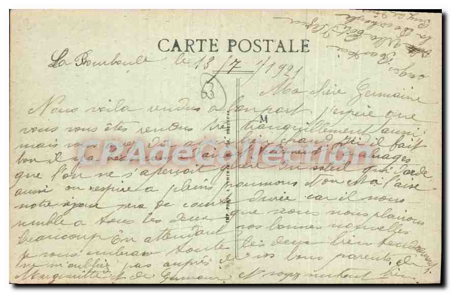 La Bourboule — Vue prise de la Terrasse de l'Hôtel des Anglais — CPAdeCollection — Verso