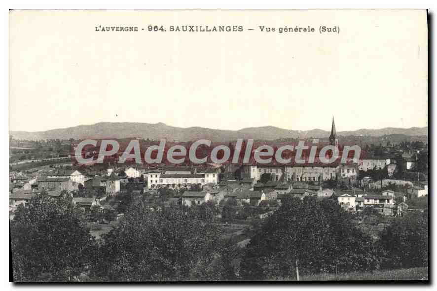 Sauxillanges — General View (South) — Vintage Postcard/Antique Ansichtskarte