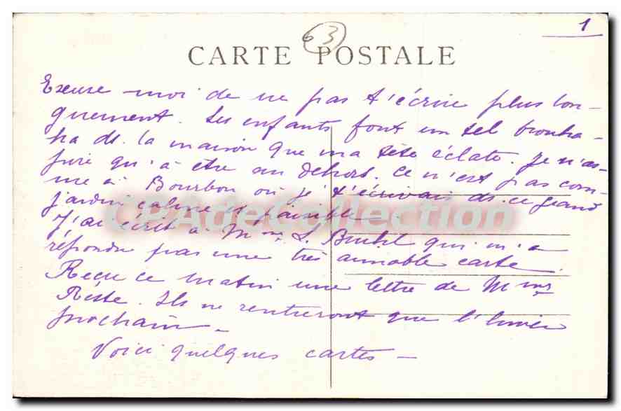 Sauxillanges — General View (South) — Vintage Postcard/Antique Ansichtskarte — Back