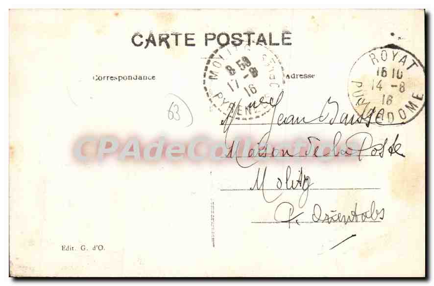 Observatory of Puy de Dôme — Les Anberges du Sommet — Publisher G. d'O. — Back