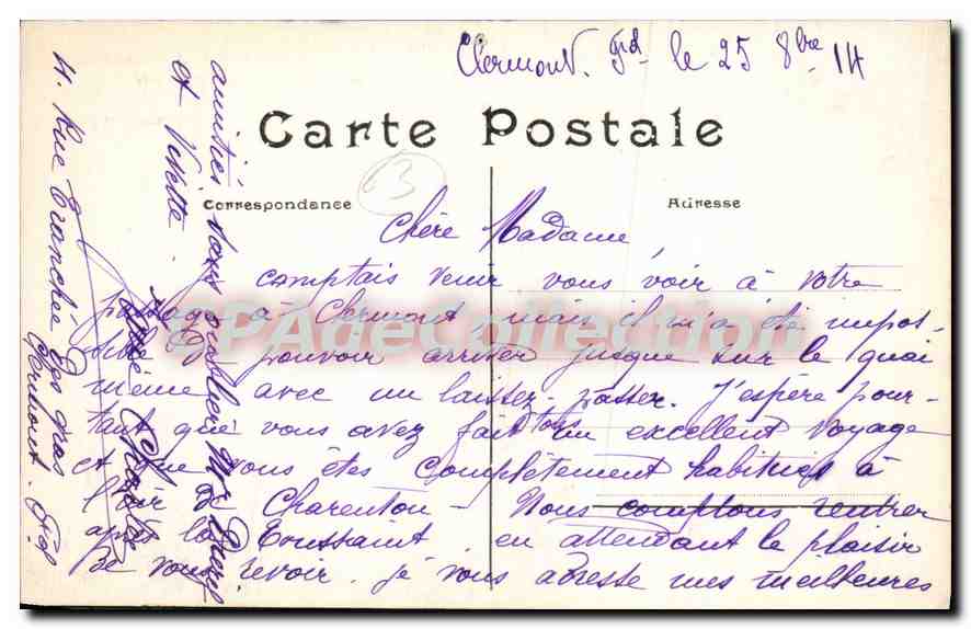 Ruinen des Schlosses Jacques Cœur — in Naves (Puy-de-Dôme) — L'Hirondelle, Paris, Nr. 540 — Rückseite