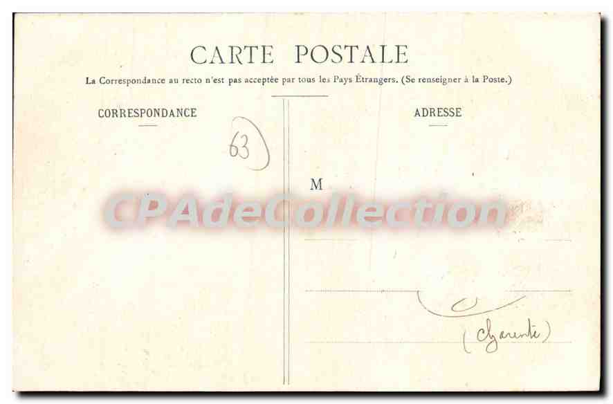 Auvergne - The Château de Joserand — Lith. Bouge-Béat, 21, Rue de l'Écu, Clermont-Ferrand, n°427 — Back