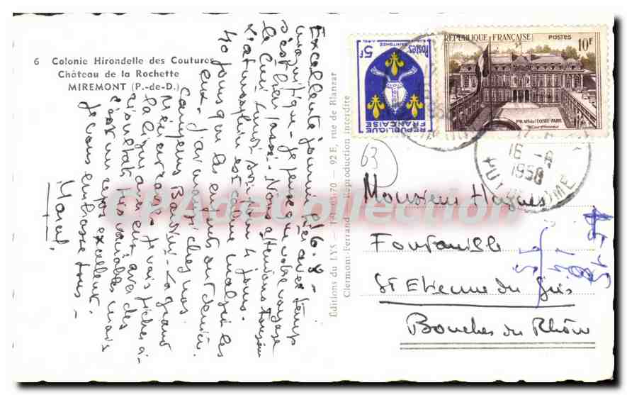 Château de la Rochette — Miremont (P.-de-D.) — Éditions du DYS — Verso