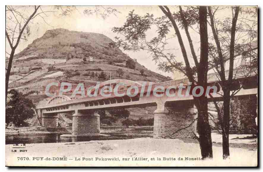 Die Pekowski-Brücke über die Allier und die Butte de Nonette — Puy-de-Dôme
