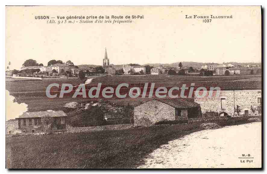 Usson — Vue générale prise de la Route de St-Pal — Le Forez Illustré 1037