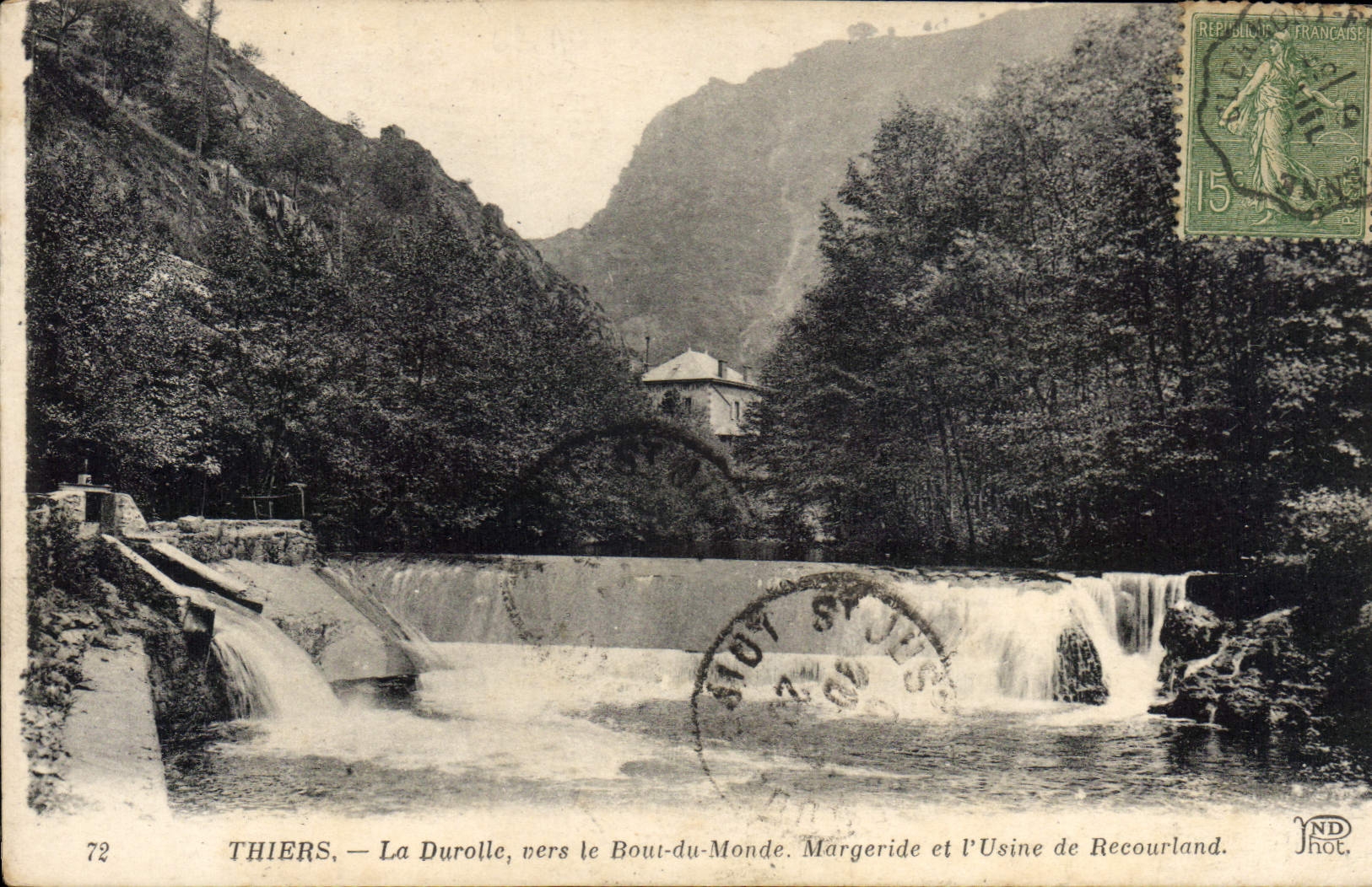 Thiers — La Durolle vers le Bout-du-Monde. Margeride et l'Usine de Recourland — JND Hot.