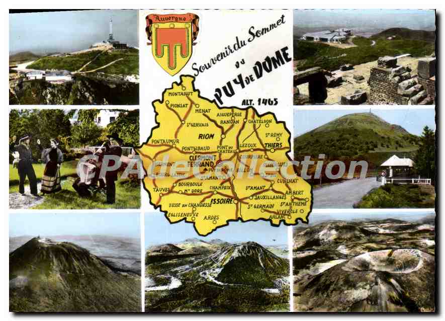 Puy de Dôme — Erinnerung an den Gipfel — Verlag Combier, Mâcon