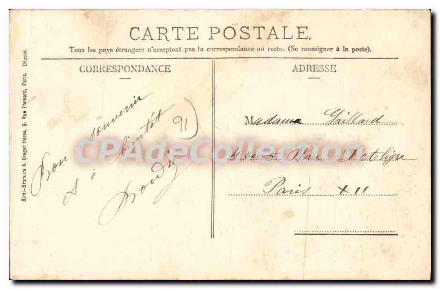 CPA Soisy S Etiolles le port  — Rückseite