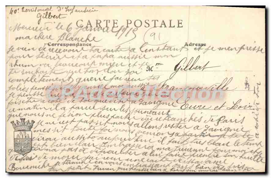 CPA Savigny sur Orge S et O le chateau cour d'honneur  — Rückseite