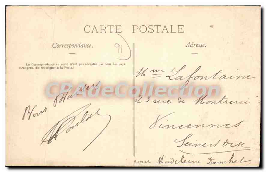 CPA Athis Mons l'Orge se Jetant dans la Seine  — Rückseite
