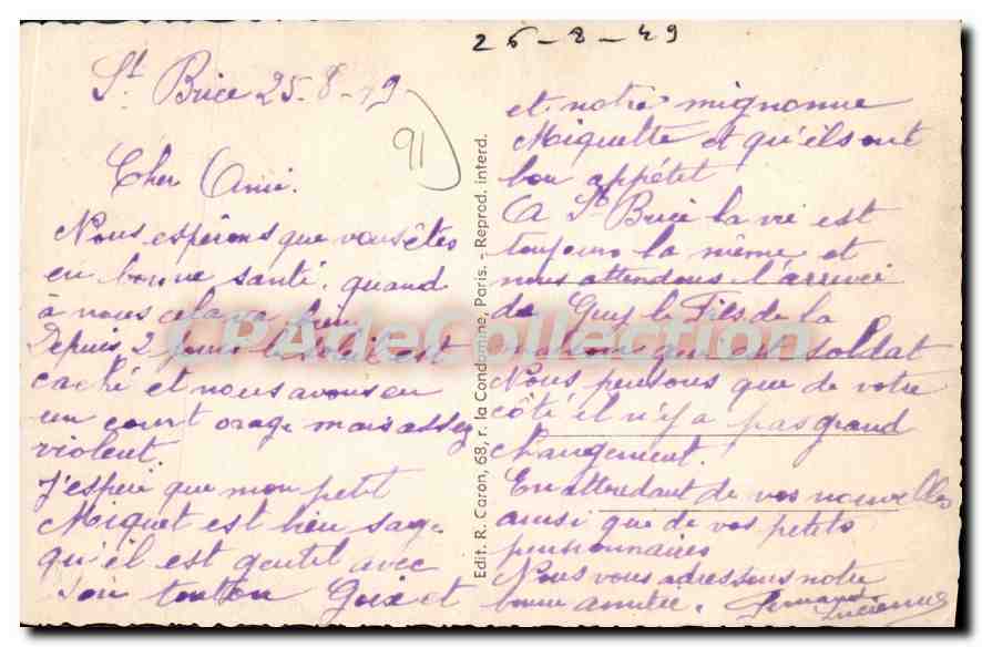 CPA Saint Brice Sous Foret S et O l'Eglise et la maison de Convalescence  — Rückseite