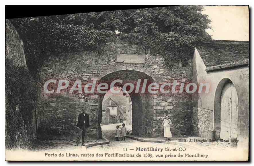 Porte de Linas, restes des Fortifications de 1589, vue prise de Montlhéry — J. Desgouillons, Montlhéry, n°11