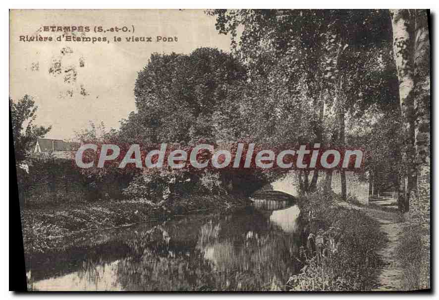 Etampes (S.-et-O.) — Rivière d'Etampes, le vieux Pont — CPAdeCollection