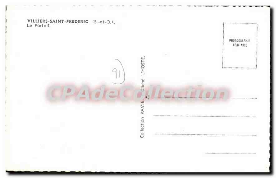 Villiers-Saint-Frédéric — Le Portail — Collection Pavie L'Hoste — Rückseite