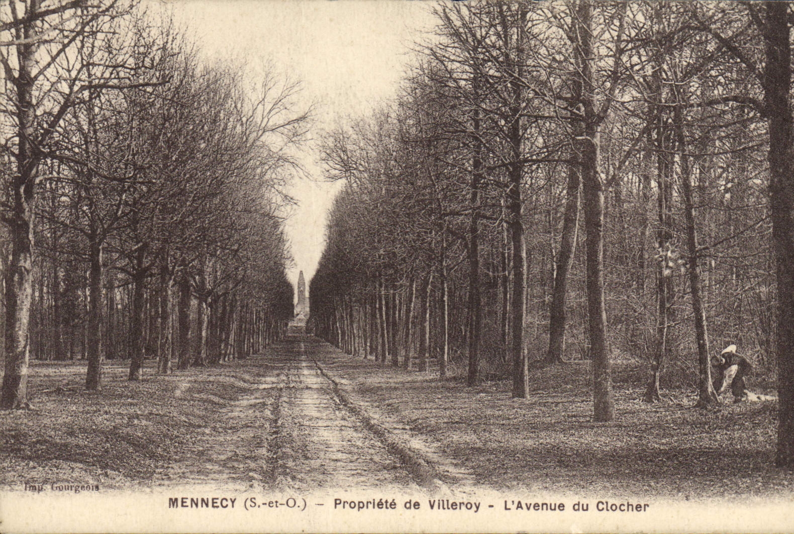 CPA Mennecy S et O Propriete de Villeroy l'Avenue du Clocher 