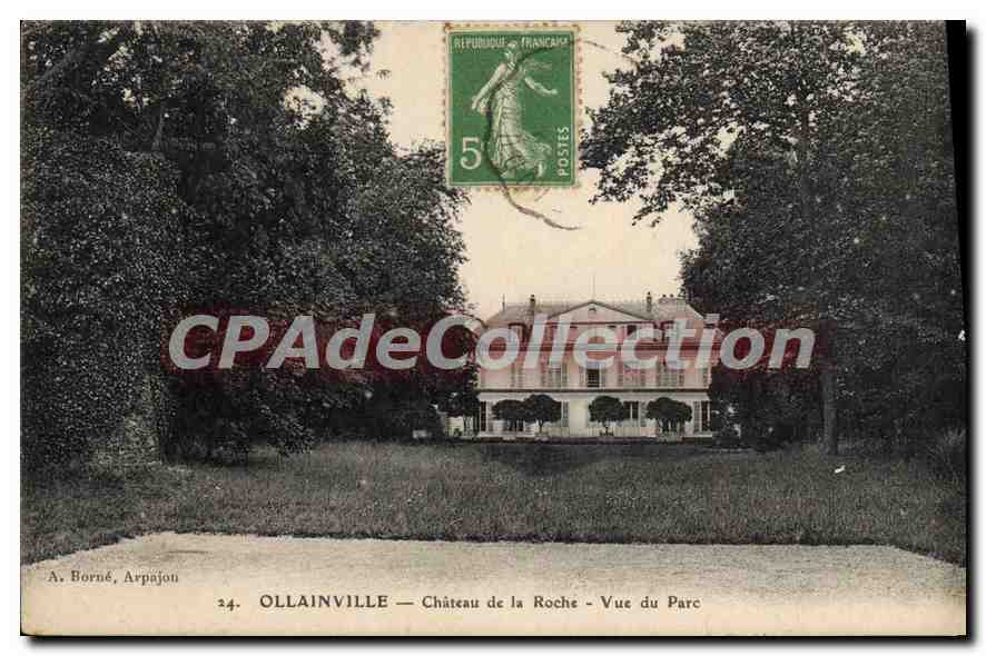 CPA Ollainville chateau de la Roche vue du Parc 