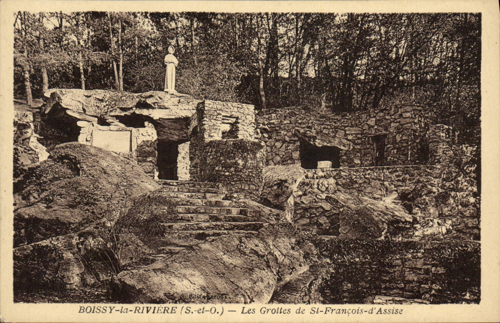 CPA Boissy la Riviere S et O les Grottes de St Francois d'Assise 