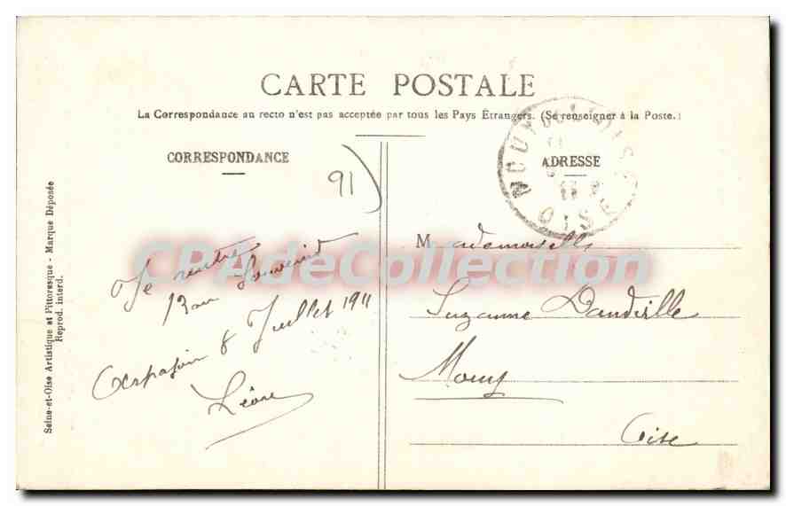 CPA Arpajon S et O l'Orge prise au Boulevard Morand  — Back