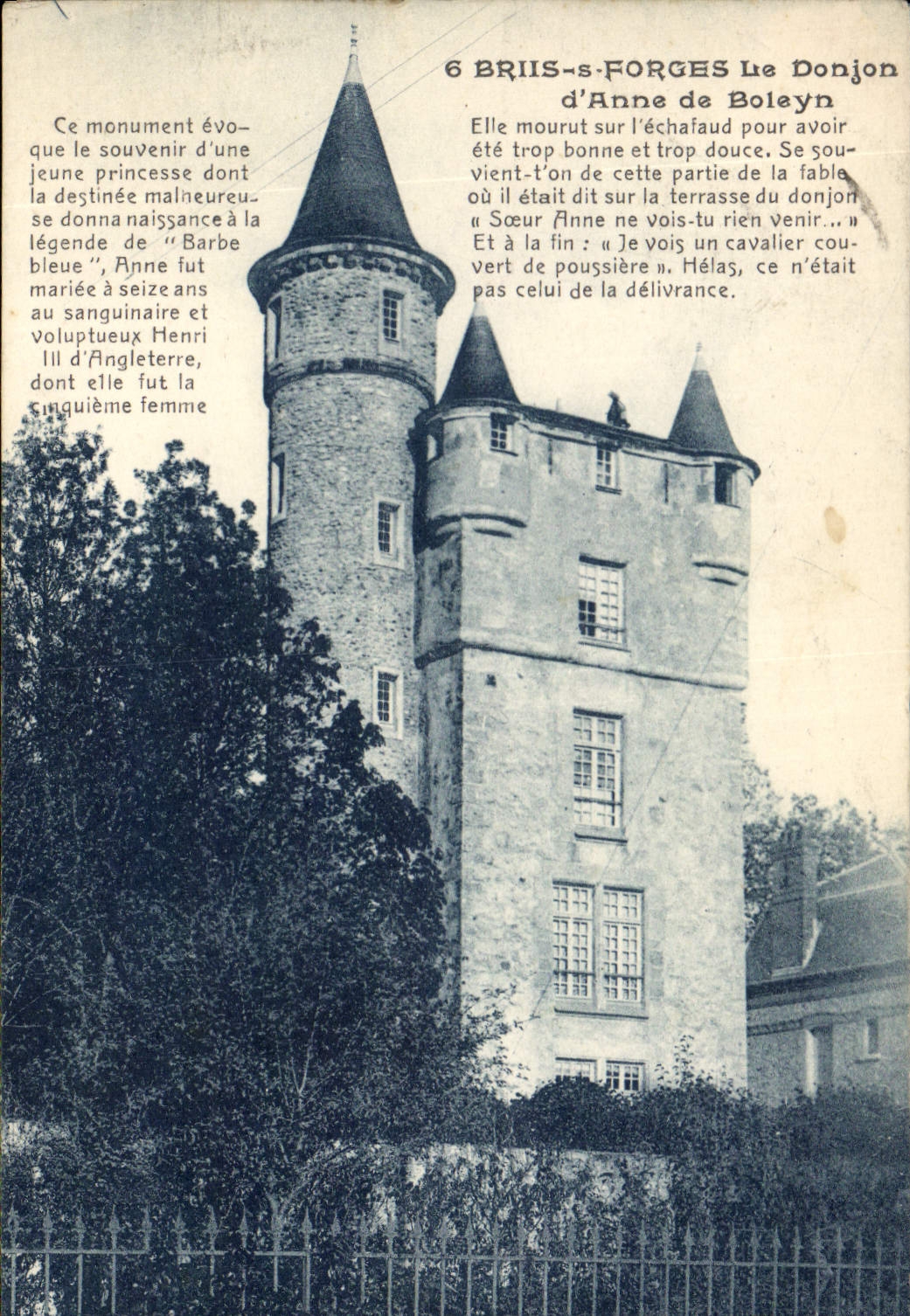 CPA Briis S Forges le Donjon d'Anne de Boleyn ce monument evoque le souvenir d'une jeune princesse d