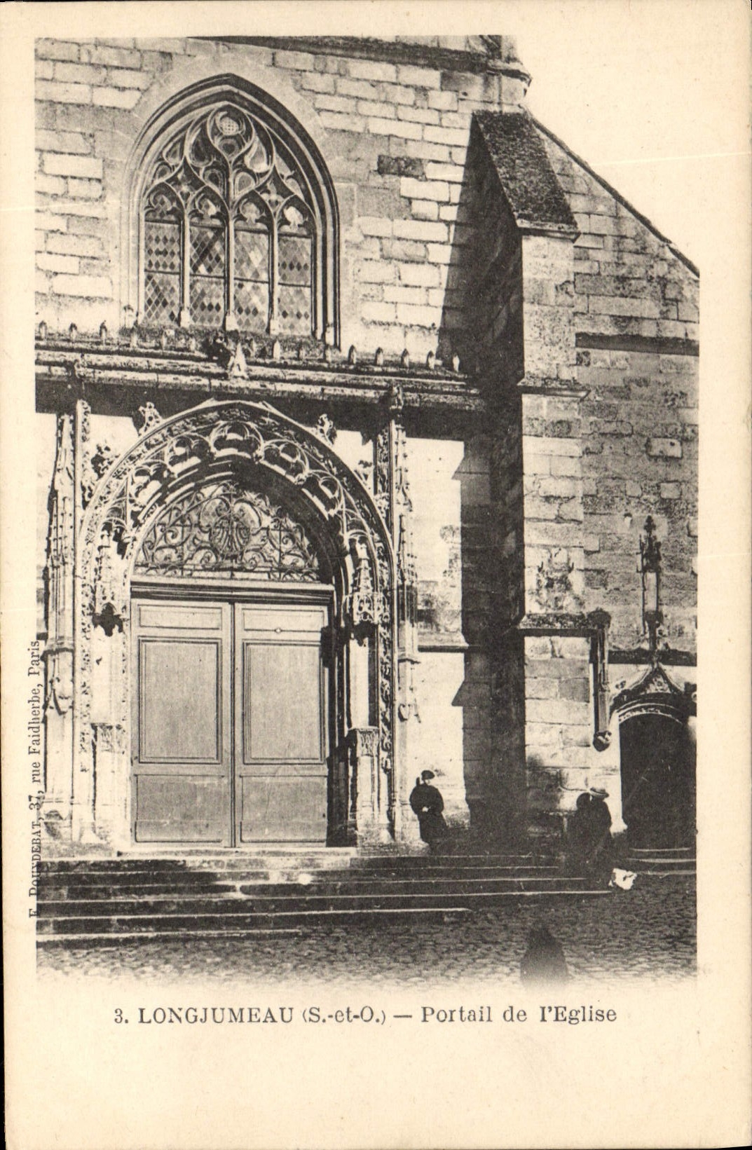 CPA Longjumeau S et O Portail de l'Eglise 