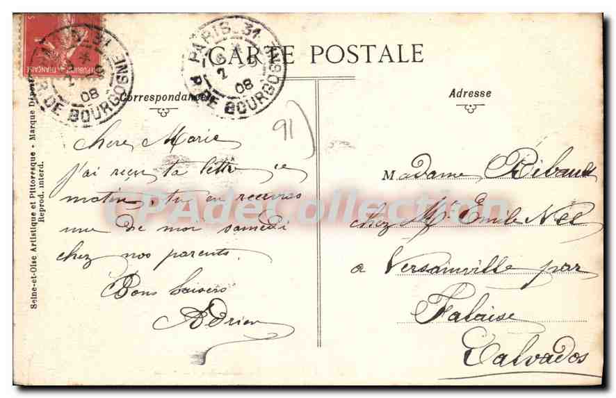 CPA Longjumeau S et O chateau Saint Eloi la Chapelle  — Rückseite