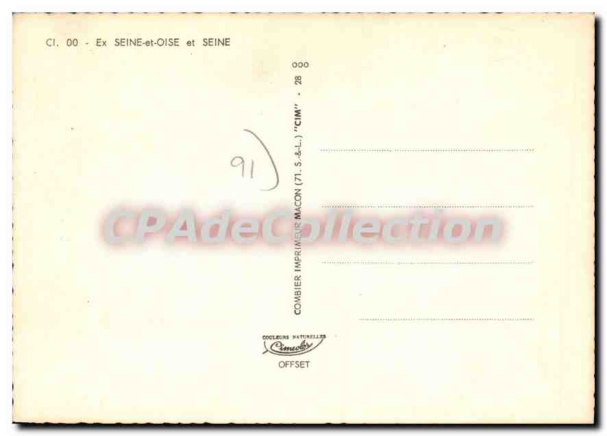 CPSM Ancien departement de la Seine et Oise Paris Yvelines Essonne Hauts de Seine Seine Saint Denis  — Rückseite