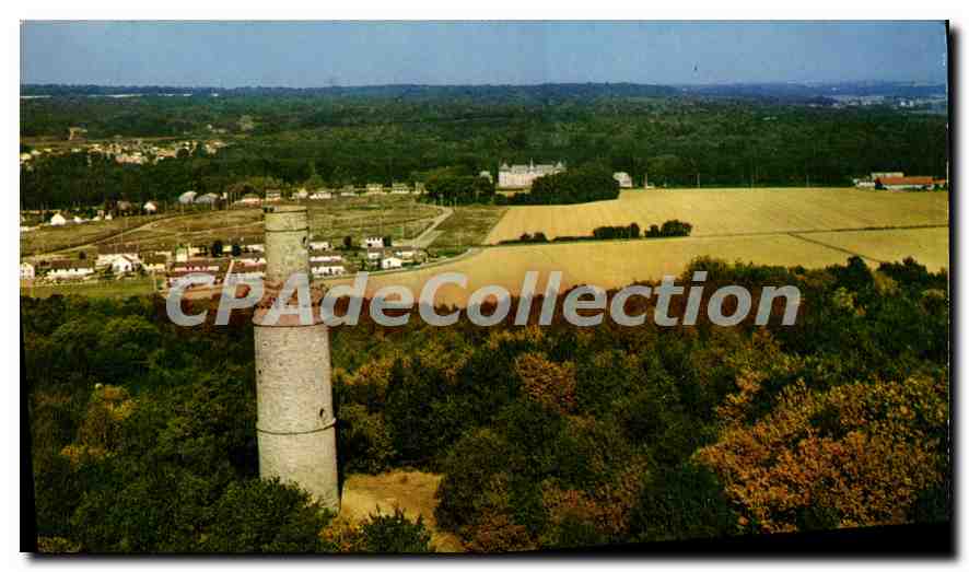 CPSM Janville sur Juine Essonne vue aerienne la Tour de Pocancy 