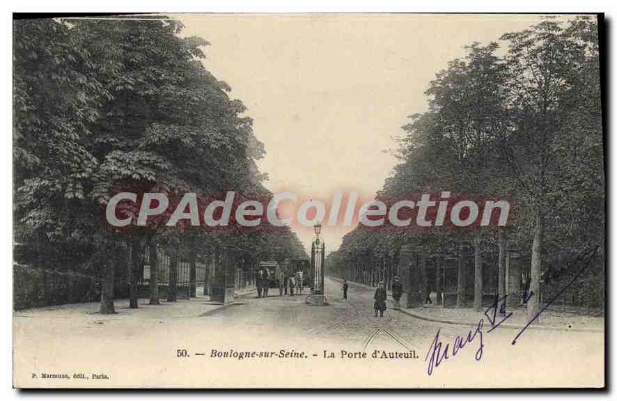 Boulogne-sur-Seine — La Porte d'Auteuil — P. Marnousa, édit., Paris. N° 50