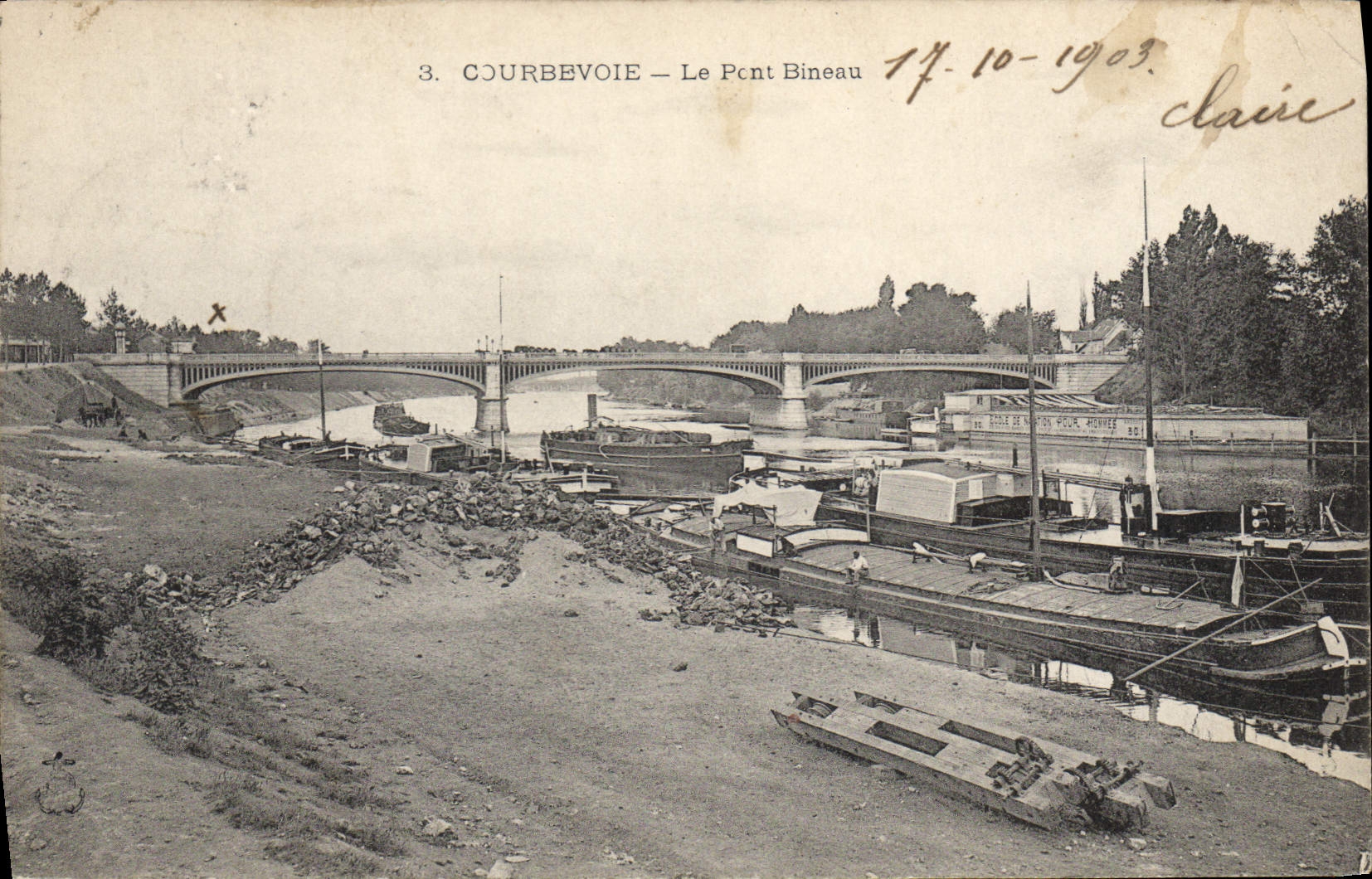 CPA Courbevoie Le Pont Bineau