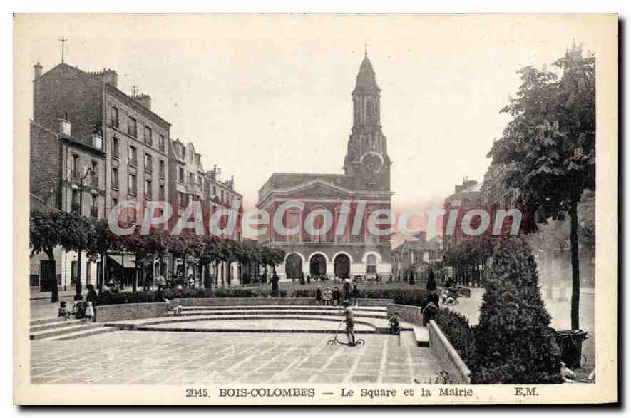 CPA Bois Colombes Le Square et la Mairie