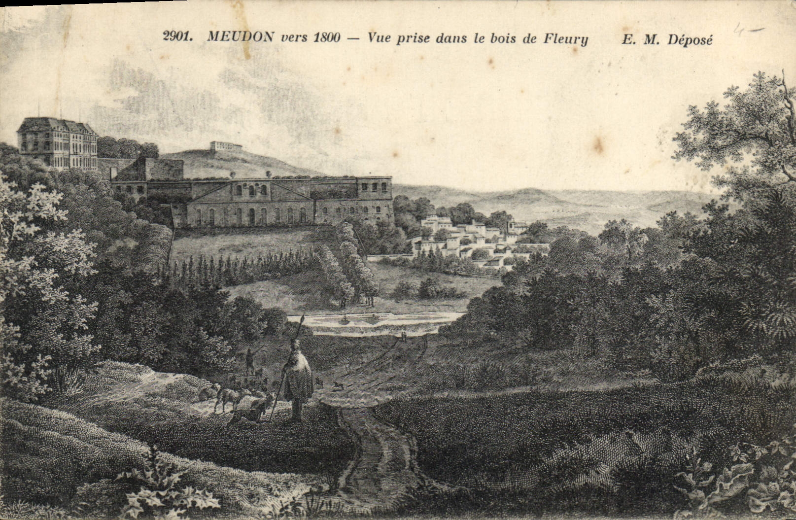 CPA Meudon vers 1800 Vue prise dans le bois de Fleury