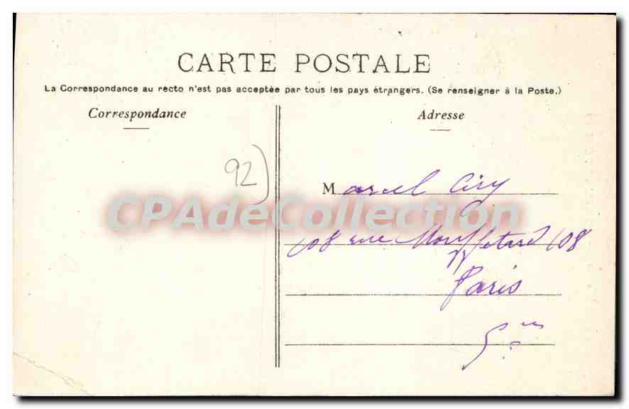 CPA Grand Montrouge Eglise — Rückseite