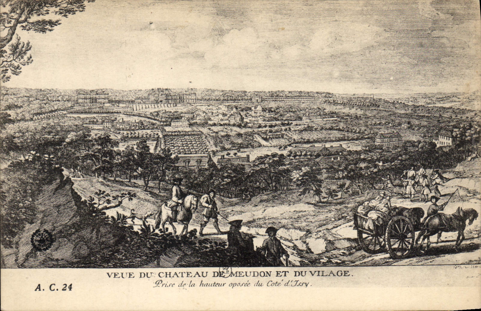 Château de Meudon et du village — vue prise de la hauteur opposée du Cote d'Ivry — A.C.24