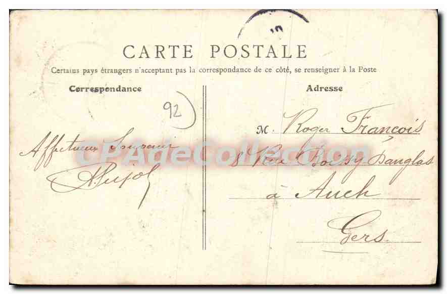 Asnières - Rathaus — B.F. Paris, Nr. 23 — Rückseite