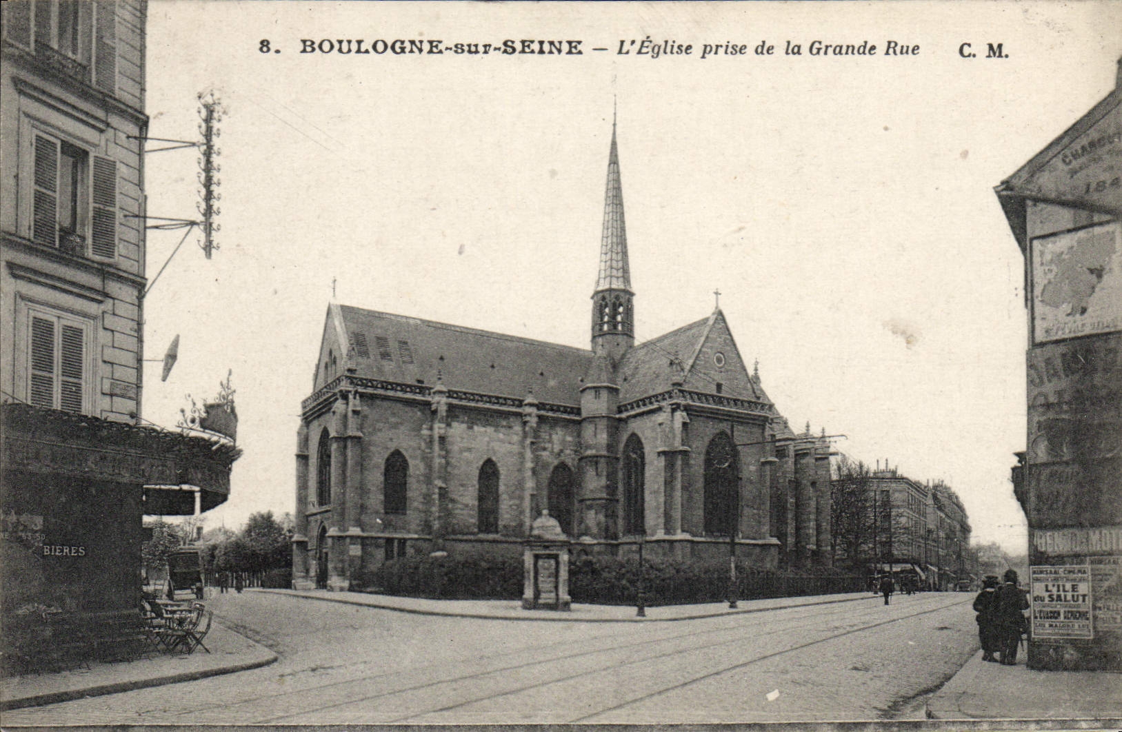 Boulogne-sur-Seine — L'Église prise de la Grande Rue — C. M.